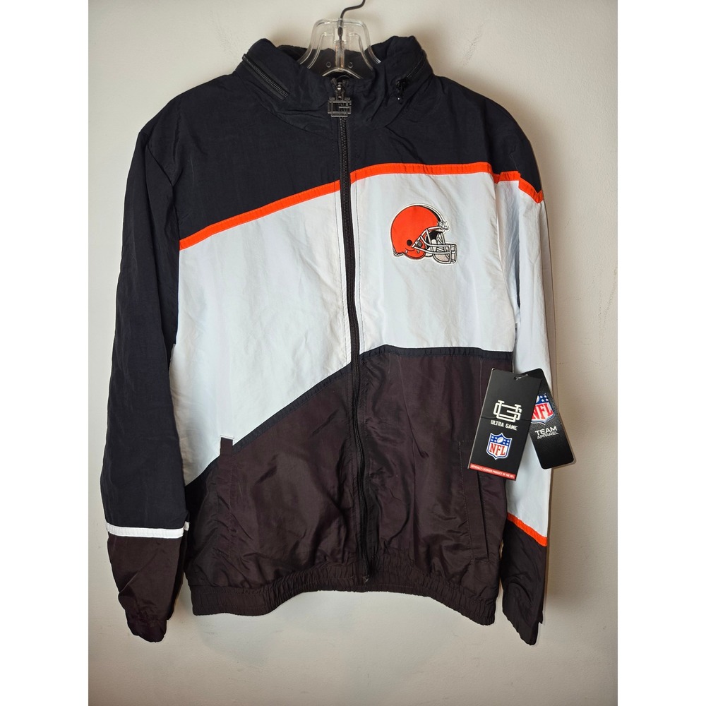 NFL Ultra Game Cleveland Browns Windbreaker Jacket Mens Small